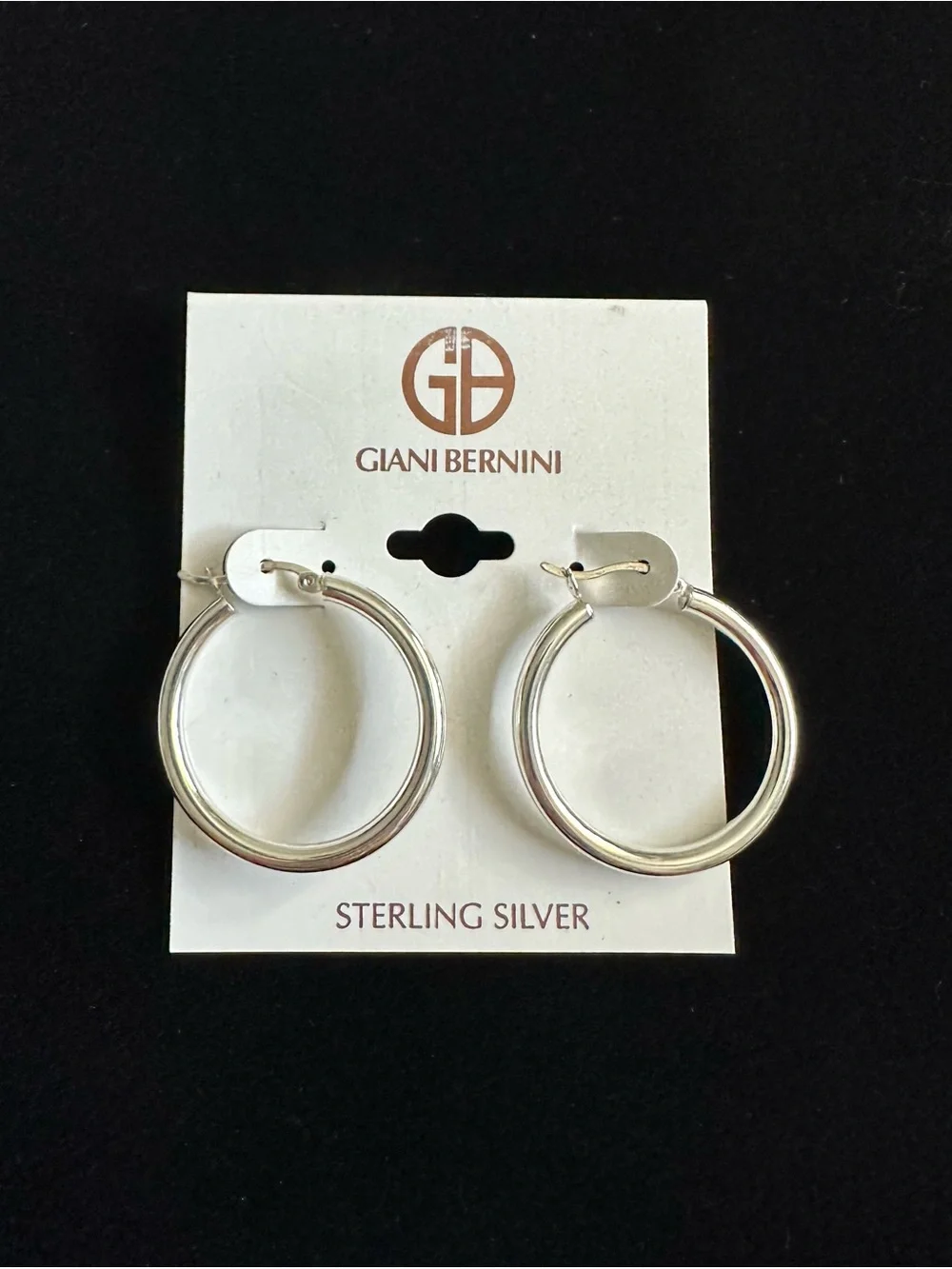 NWT Giani Bernini Sterling Silver Smooth Hoop Earrings